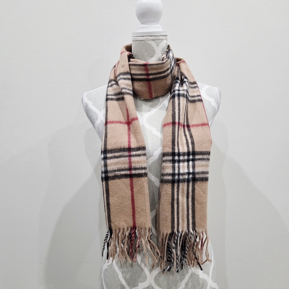 *2/10* Plaid Tan and Black Women's Scarf